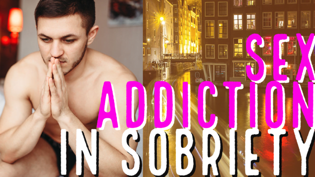 A contemplative man with hands clasped, symbolizing the struggle with sex addiction and the journey towards sobriety.